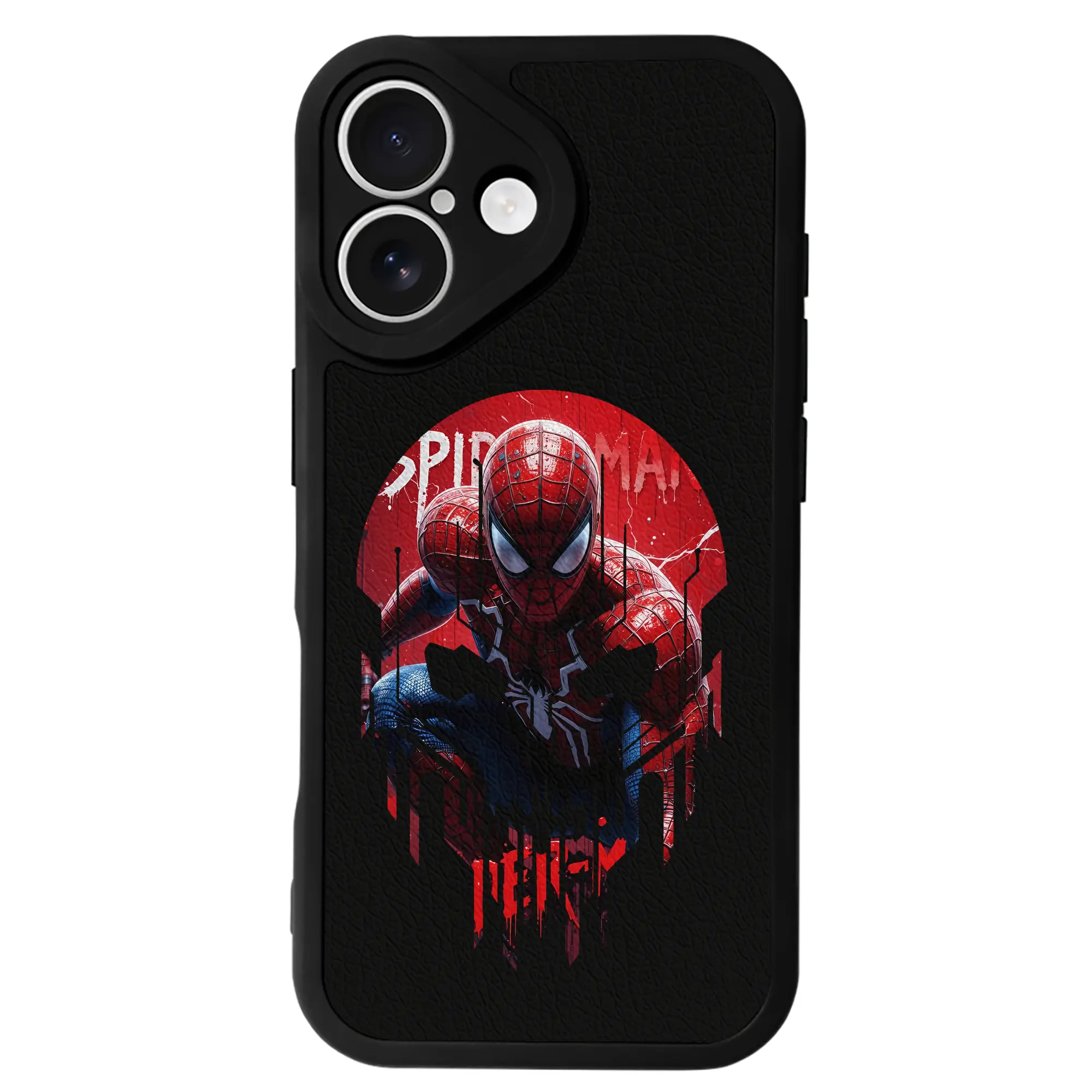 アベンジャーズ (Avenjāzu) グッズ スパイダーマン（Spider-Man） - IPhone 16シリーズ対応 ・ シリコンスマホケース ・ レザー調 ・ 高精度フィット ・ 耐衝撃 ・ ワイヤレス充電対応 ・ 精密カット